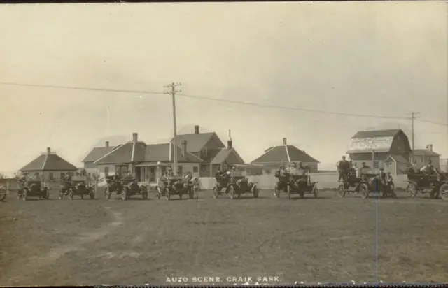 Auto scene, Craik, Sask.